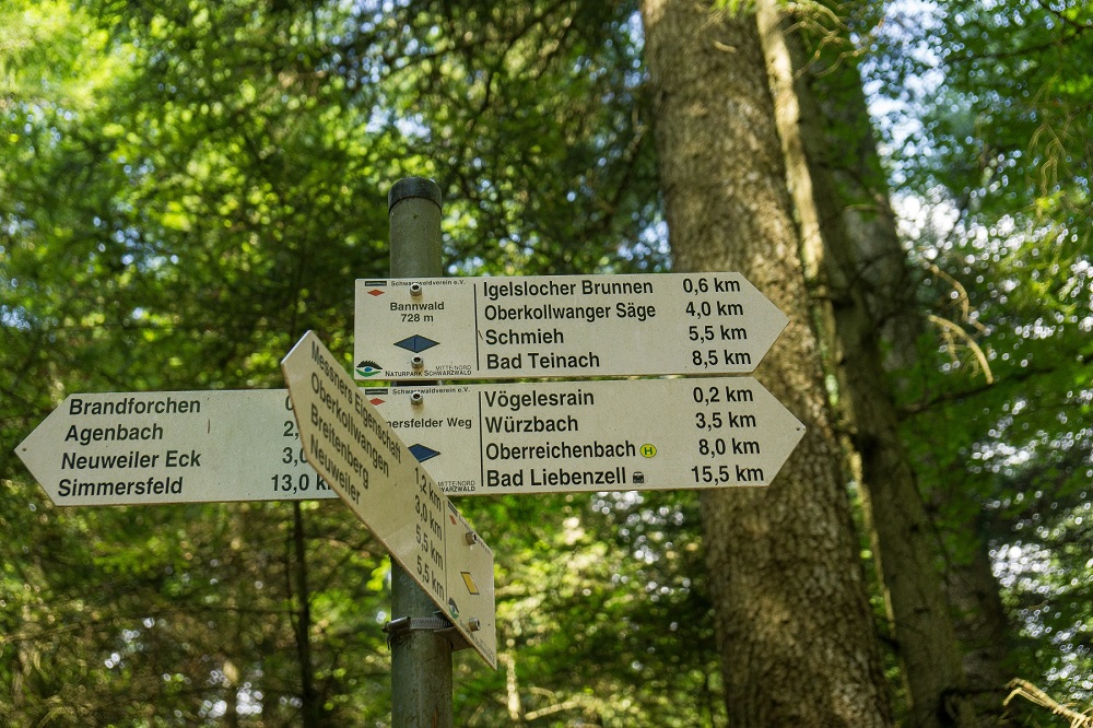 Schwarzwald Wegenetz Wegweiser Beschilderung